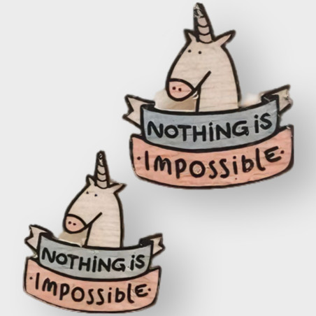 Unicorn ahşap broş