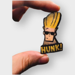 Johnny Bravo ahşap broş