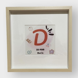 Kişiye özel harf ahşap çerçeve 23x23